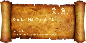Kurtz Ménrót névjegykártya